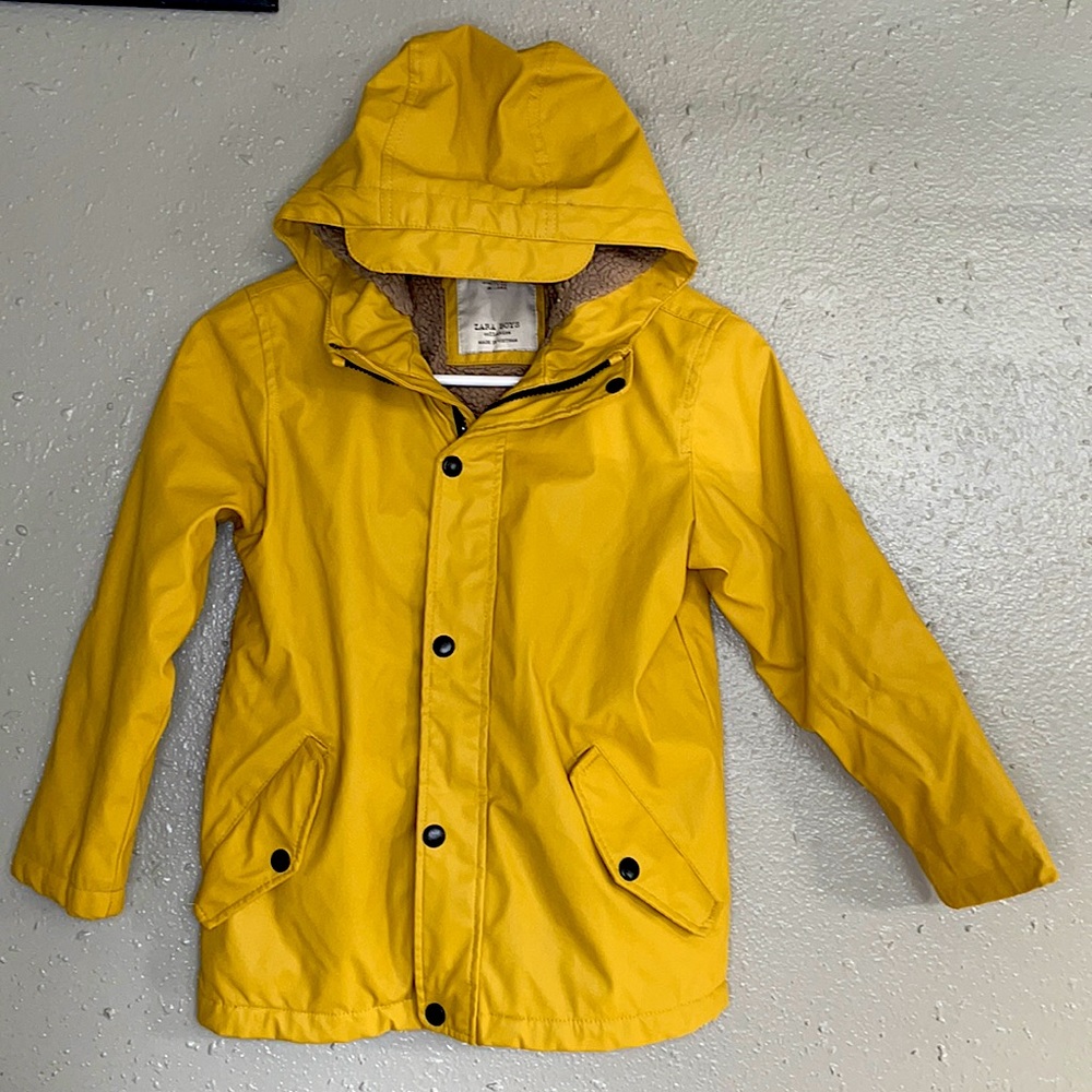 Zara boys rubberized raincoat.